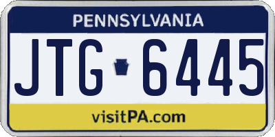 PA license plate JTG6445