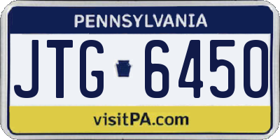 PA license plate JTG6450