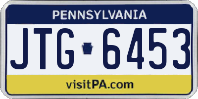 PA license plate JTG6453