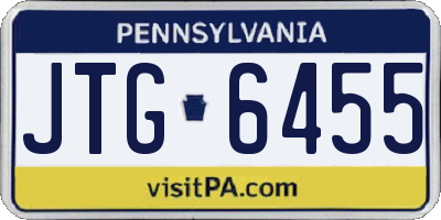 PA license plate JTG6455