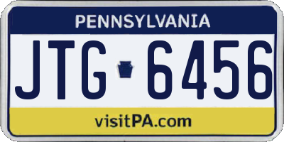 PA license plate JTG6456