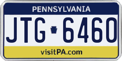 PA license plate JTG6460