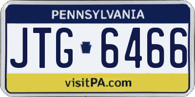 PA license plate JTG6466