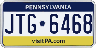 PA license plate JTG6468