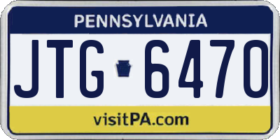 PA license plate JTG6470