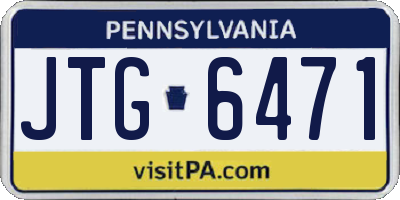 PA license plate JTG6471