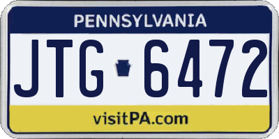 PA license plate JTG6472