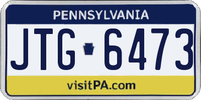 PA license plate JTG6473