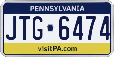 PA license plate JTG6474