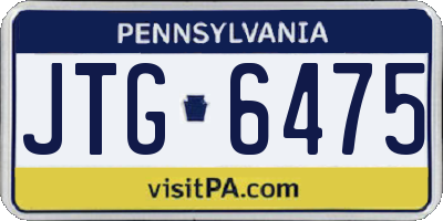 PA license plate JTG6475