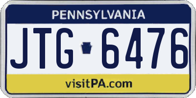 PA license plate JTG6476