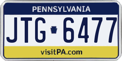 PA license plate JTG6477