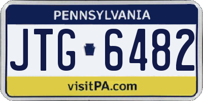 PA license plate JTG6482