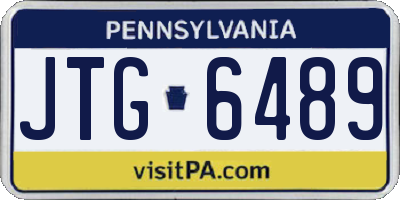 PA license plate JTG6489