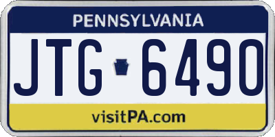 PA license plate JTG6490