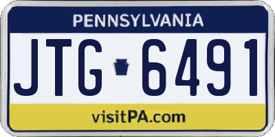 PA license plate JTG6491
