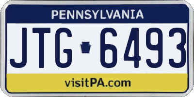 PA license plate JTG6493