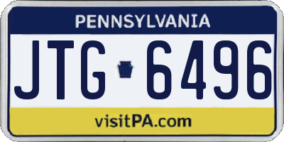 PA license plate JTG6496
