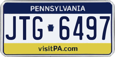 PA license plate JTG6497