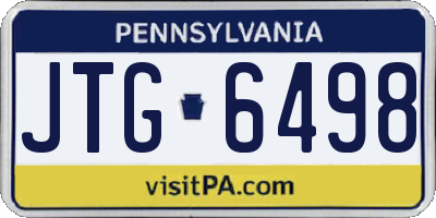 PA license plate JTG6498