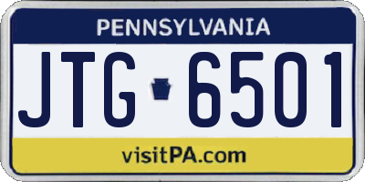 PA license plate JTG6501