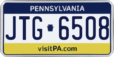 PA license plate JTG6508