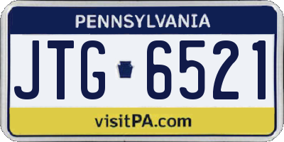 PA license plate JTG6521