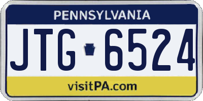 PA license plate JTG6524