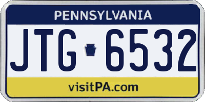 PA license plate JTG6532