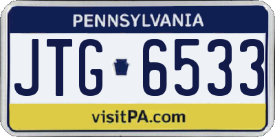 PA license plate JTG6533
