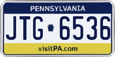 PA license plate JTG6536