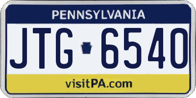 PA license plate JTG6540