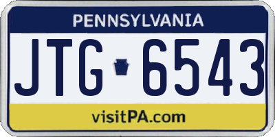 PA license plate JTG6543