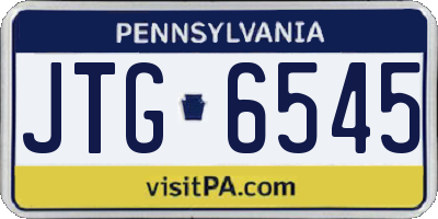 PA license plate JTG6545