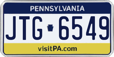 PA license plate JTG6549