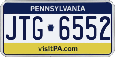 PA license plate JTG6552
