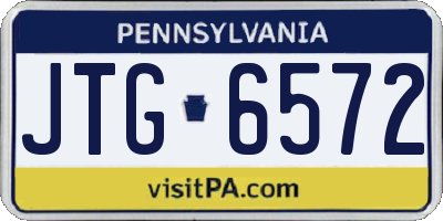 PA license plate JTG6572