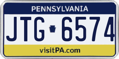 PA license plate JTG6574