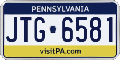 PA license plate JTG6581