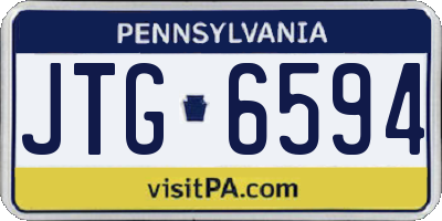 PA license plate JTG6594