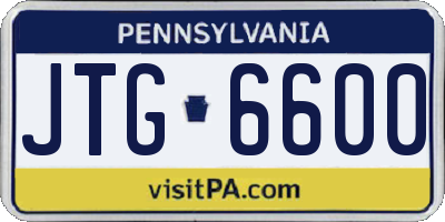 PA license plate JTG6600