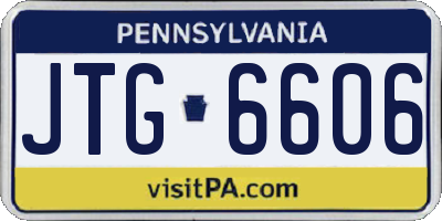 PA license plate JTG6606