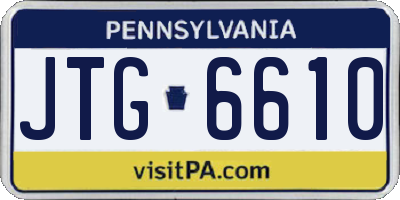PA license plate JTG6610