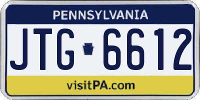 PA license plate JTG6612