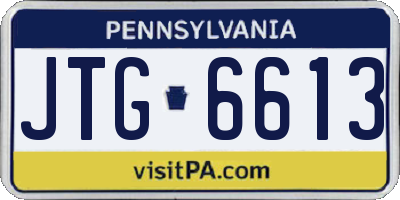 PA license plate JTG6613