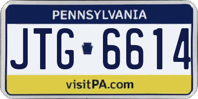 PA license plate JTG6614