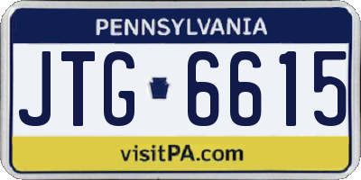 PA license plate JTG6615