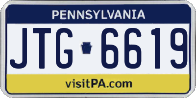 PA license plate JTG6619