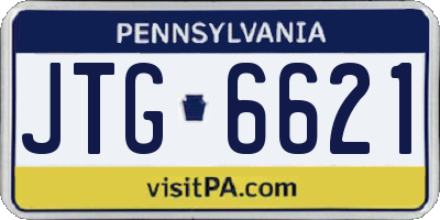 PA license plate JTG6621