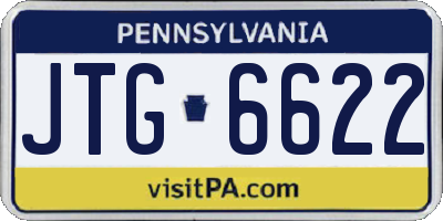 PA license plate JTG6622